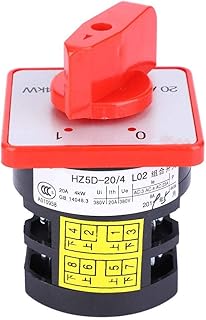 380V 20A 4KW Changeover Switch, 3-Position 6 Terminals Changeover Selector Switch Cam Generator Rotary Cam