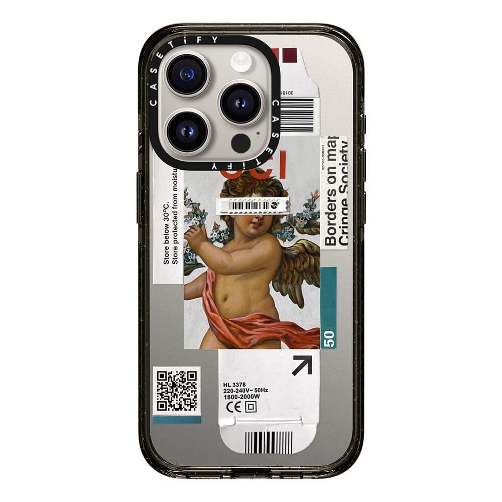 CASETiFY インパクト iPhone 15 Pro ケース [MIL規格準拠 (4x MIL-STD-810G) / 2.5mからの落下試験をクリア] - Below 30 Degrees - クリア ブラック