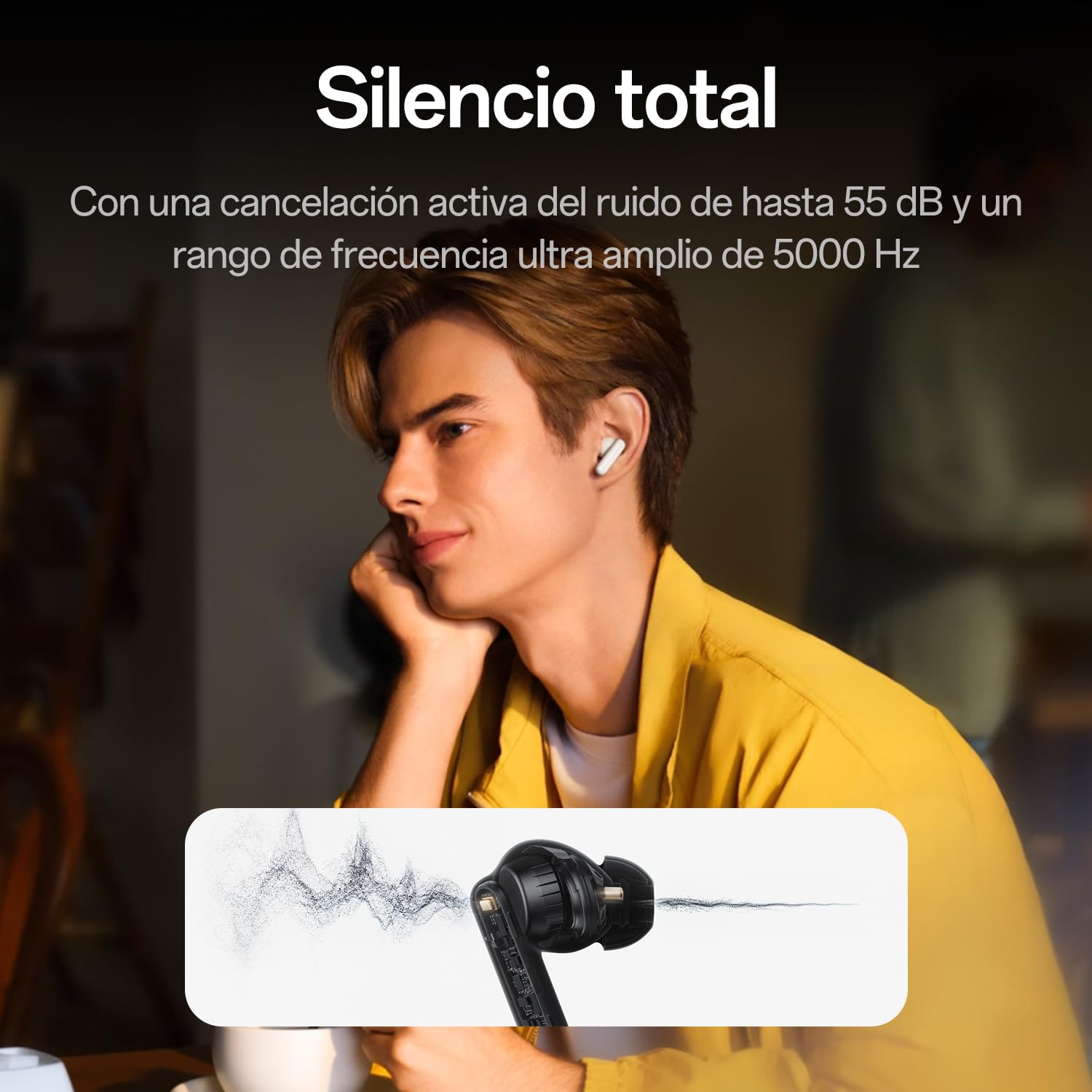 OPPO Enco Air5 Pro Auriculares Bluetooth 6.0, 55dB ANC, Pearl White