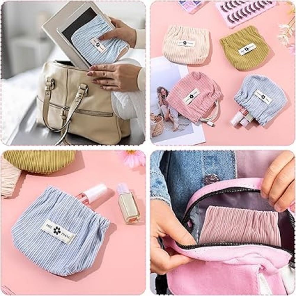 Makeup & Travel Pouch - Snap Closure Mini Organizer Bag for Cosmetics, Jewelry & Essentials | Compact, Durable & Portable (Pack of 1)(Multicolor) 2