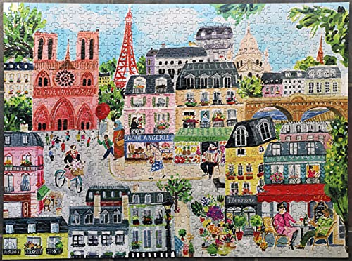 Image of eeBoo Paris in a Day Rectangular for Adults. Rediscover Paris Through 1000 Pieces-Puzzle Dimension 61 x 46 cm, PZTPD2