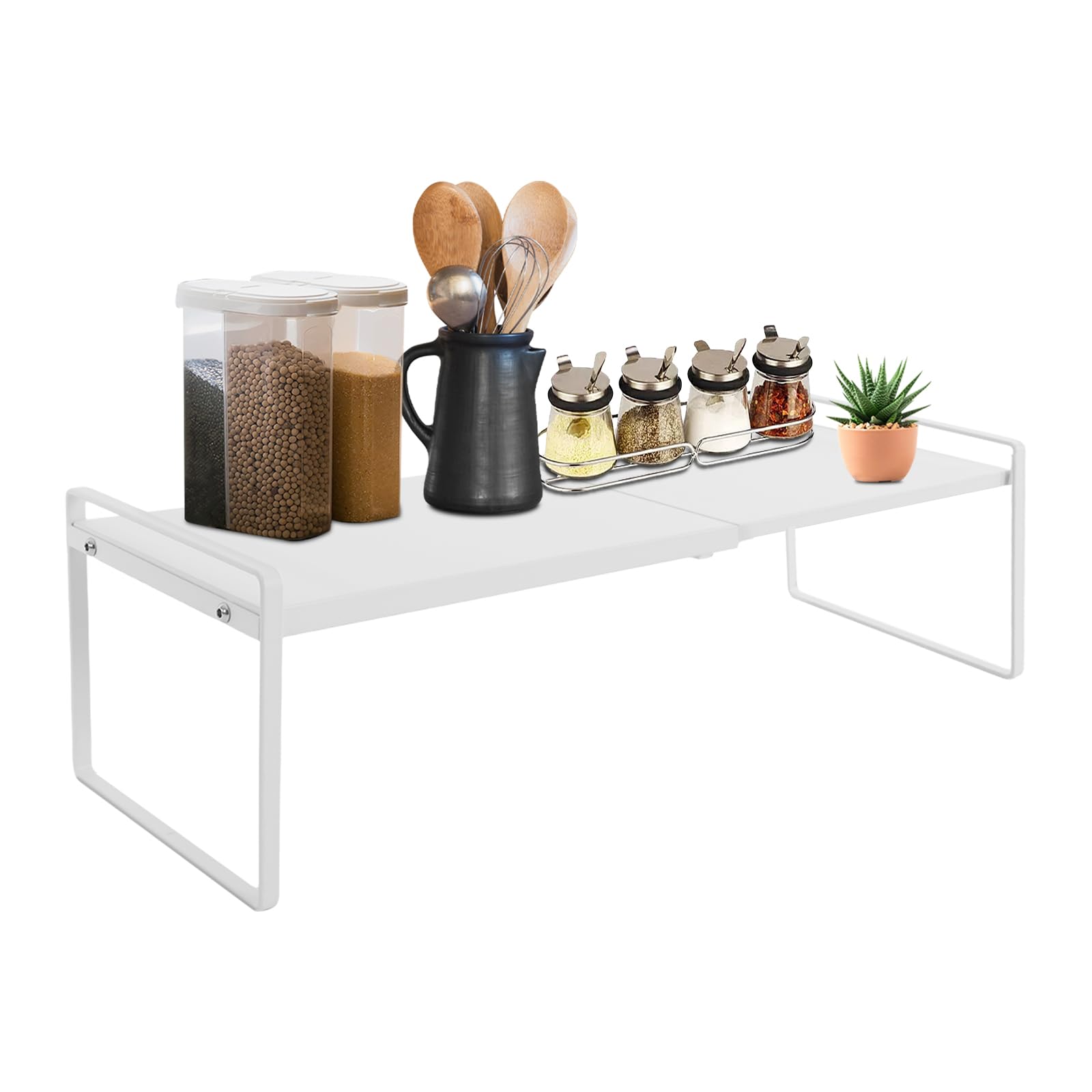 Armadio espandibile, pieghevole da cucina, portaspezie, organizer per stoviglie e forniture, organizer da cucina impilabile per più spazio di appoggio