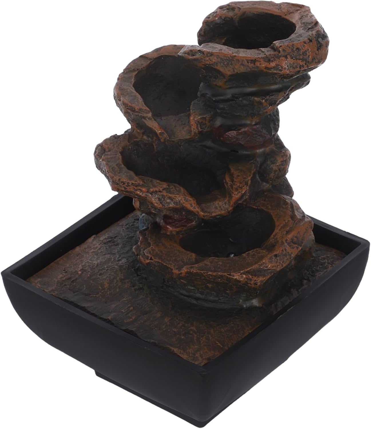 VICASKY 110V Relaxing Tabletop Fountain Decorative Indoor Feature with Light Sound for Home Office and Meditation Spaces Ac Desktop Decor Enhances Calmness