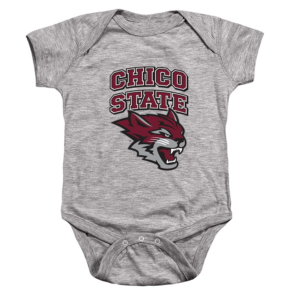 California State University Chico Official Stacked Unisex Infant Snap Suit for Baby,Athletic Heather, 12 Months
