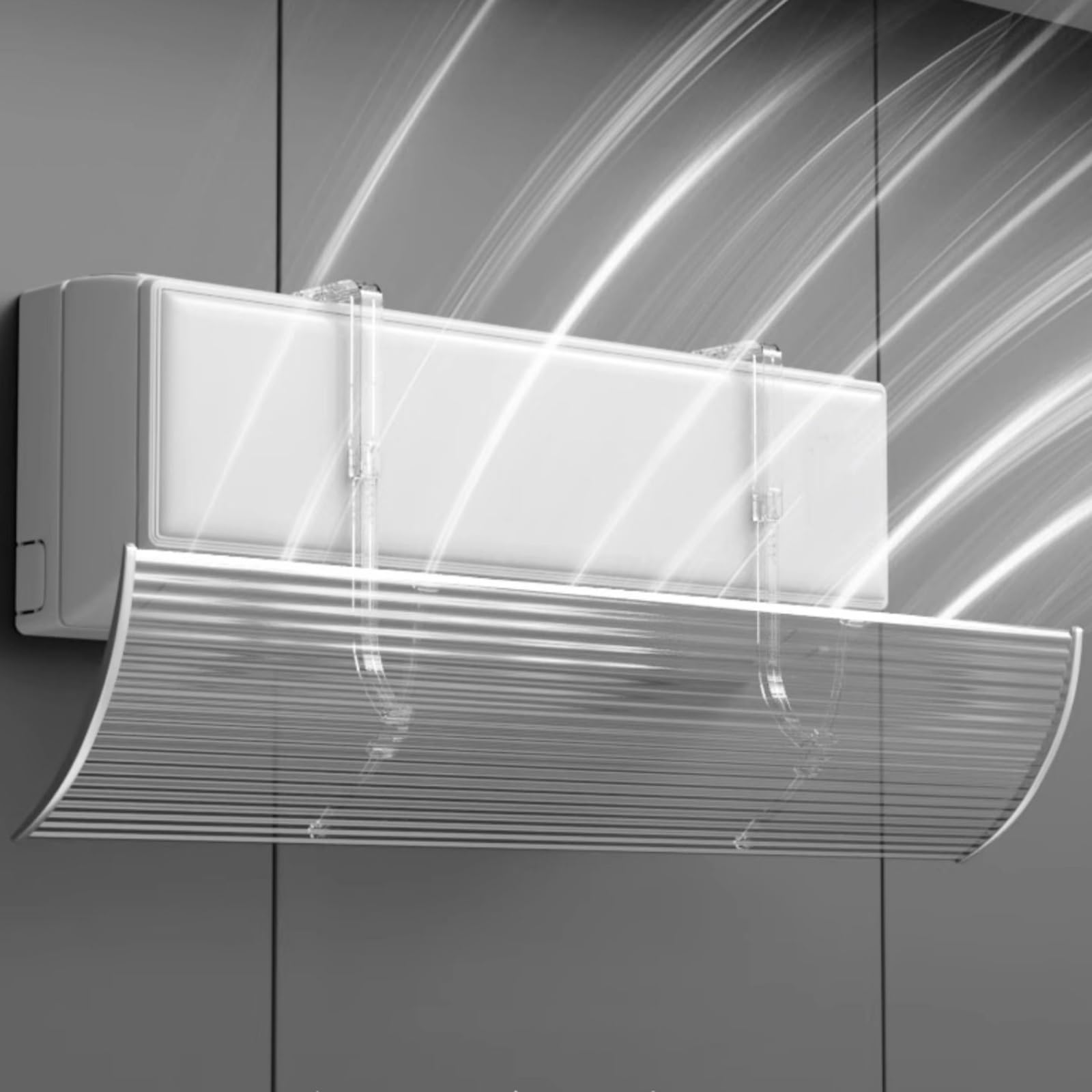 Deflettore Condizionatore Universale di Ventilazione Regolabile Trasparente Deflettori per Condizionatori Split e a Parete, Anti-Soffio Diretto(110x18cm/43x7in)