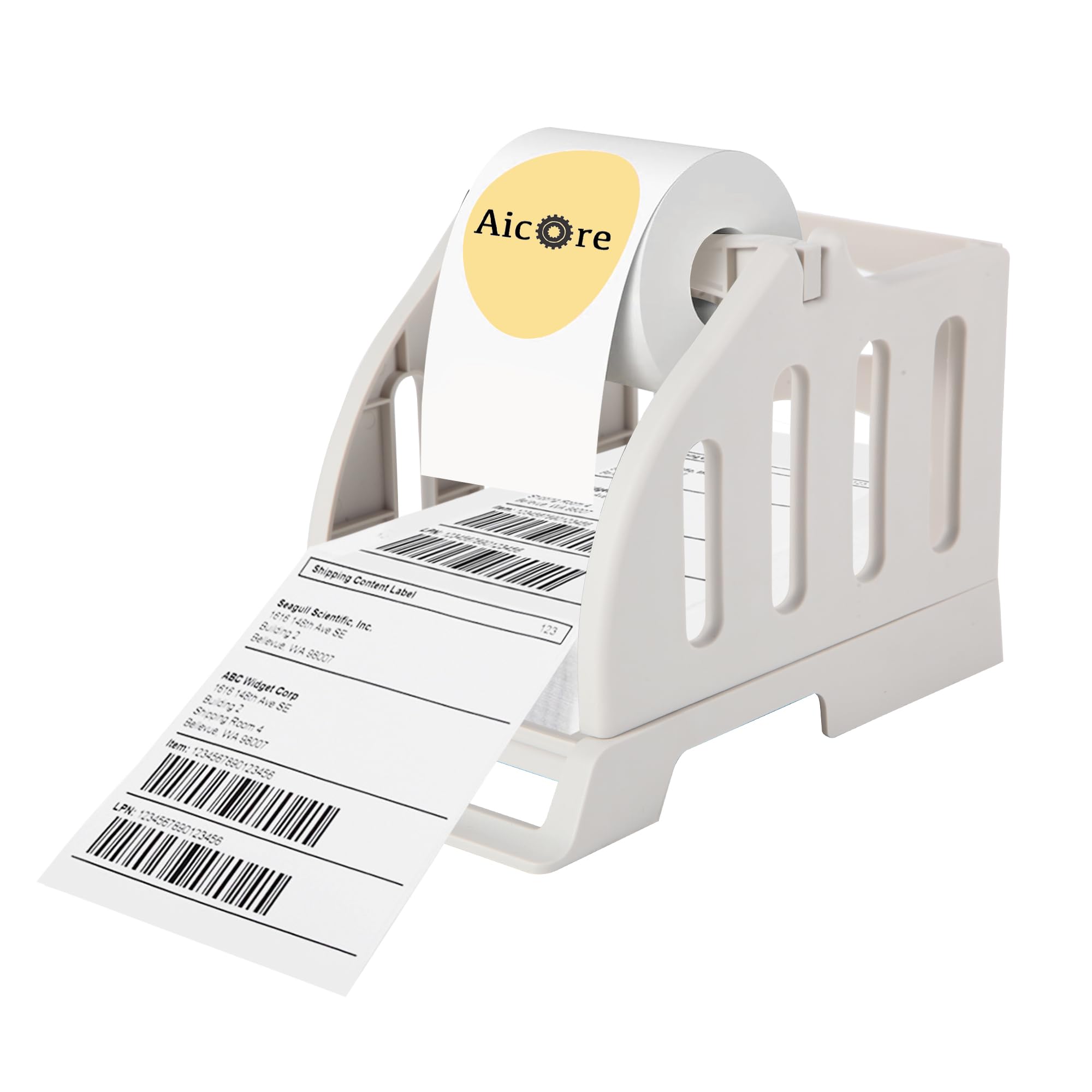 AiCore Label Holder for Rolls and Fan-Fold Labels, Thermal Shipping Labels Holder for Desktop Label Printer, Label Holder Shipping Supplies Industrial Labels | Thermal Paper Label Holder