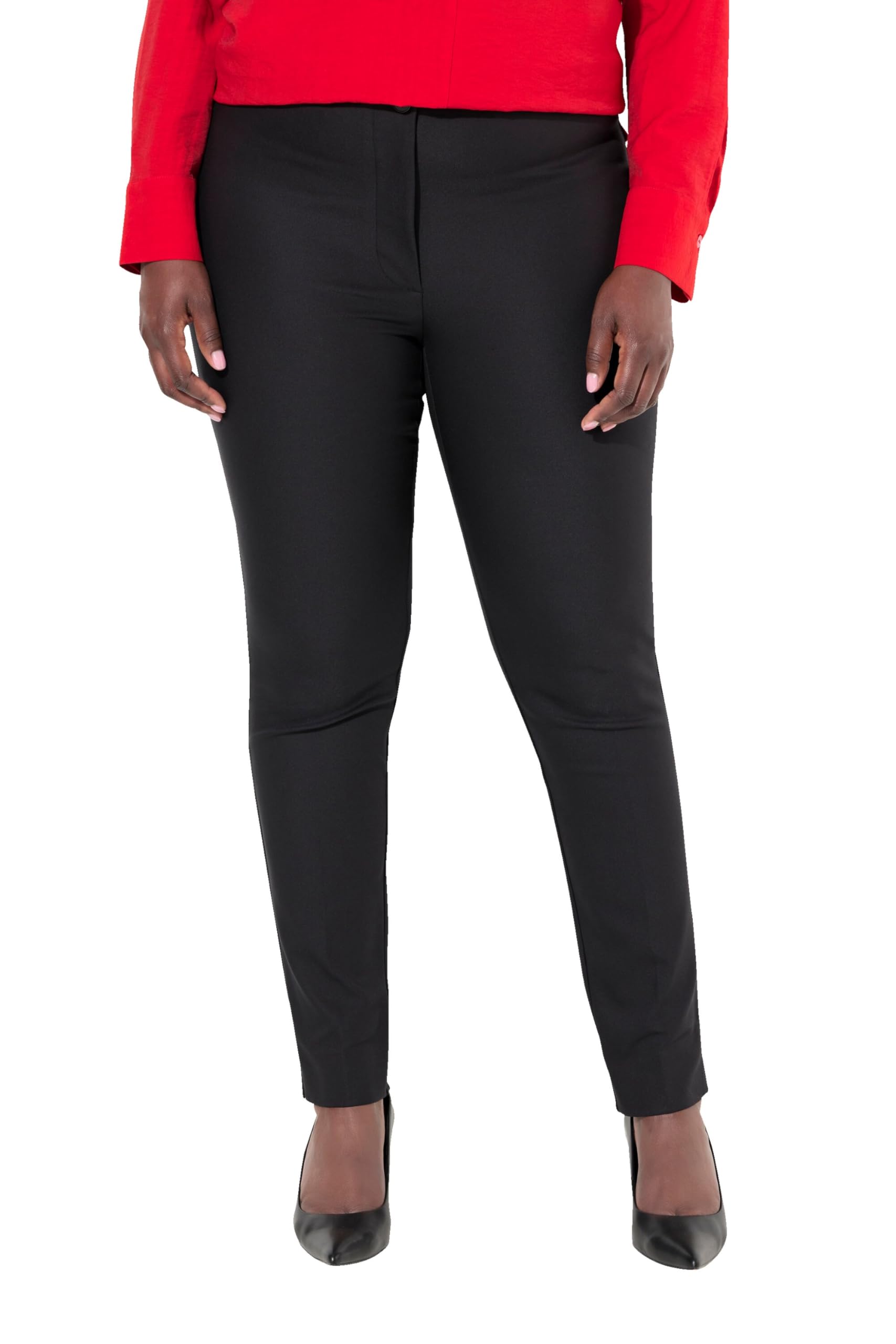 Ulla Popken Damen große Größen Übergrößen Plus Size Bengalinhose Sienna, schmales Bein, Stretch, Elastikbund 820360