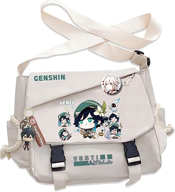 Game Handbag Furina Crossbody Bag Single Shoulder Bag Adult Anime 3D Print Backpack White Bag