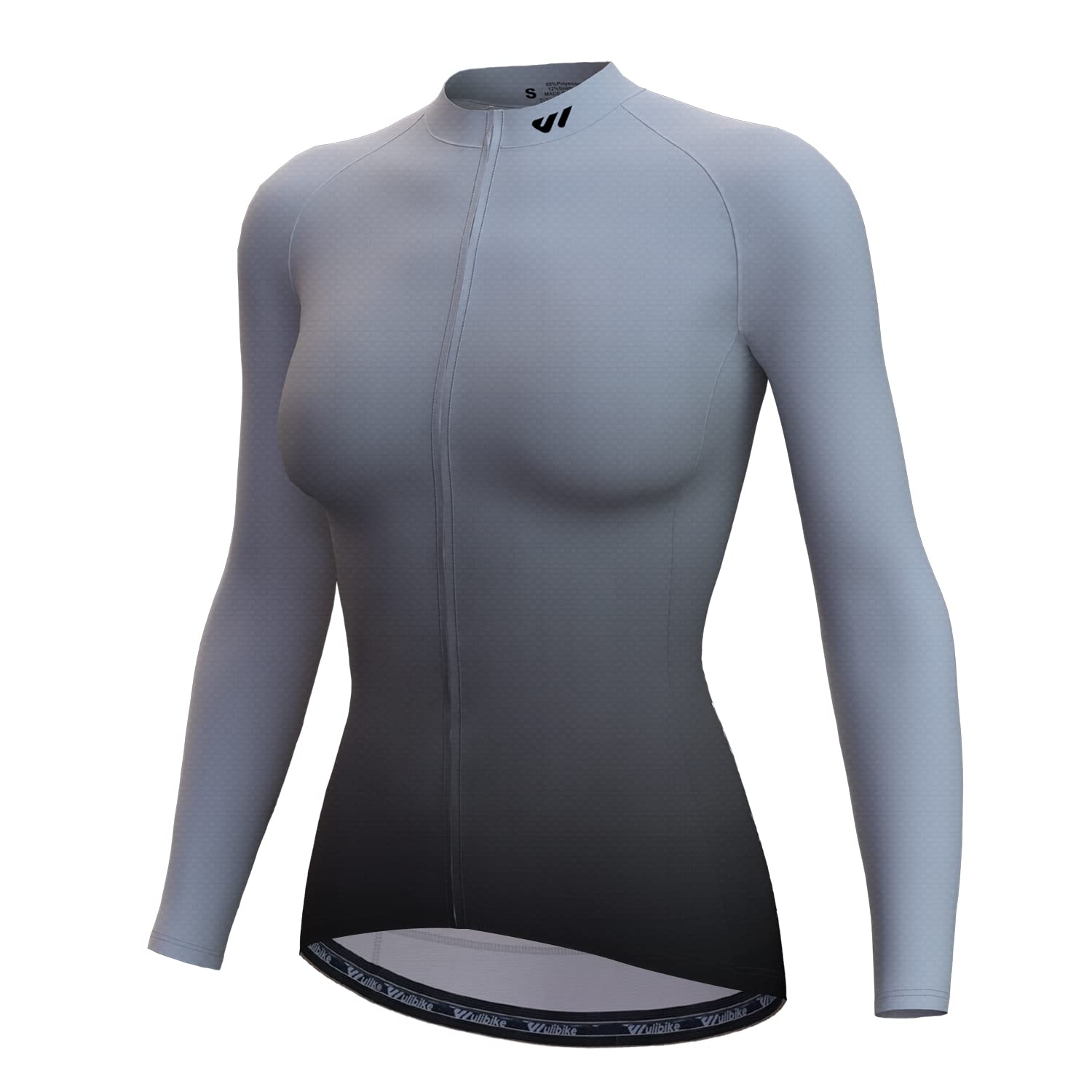 Wulibike Radtrikot Damen Langarm Fahrradtrikot Atmungsaktiv Rennrad Trikot mit 3 Rückentaschen