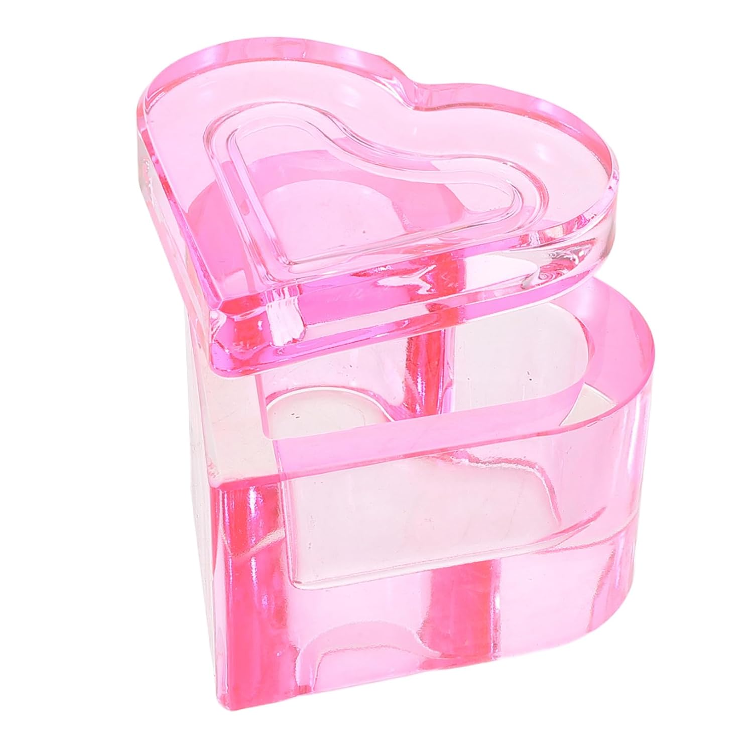 Heart Shape Crystal Nail Art Pen Cup Pink Heart Dappen Dish Monomer Holder