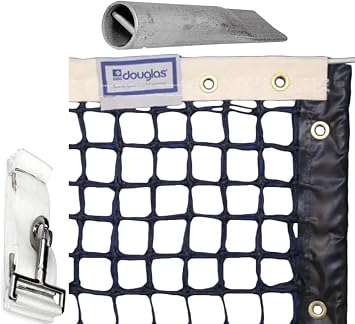 Douglas Tennis Net w Center Strap & Pipe Anchor Included - Court Equipment Package