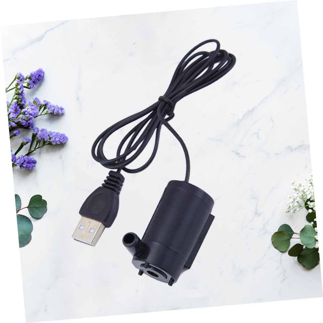 Mipcase USB Micro Submersible Water Pump Cable Mini Pump for Aquariums Fountains Hydroponics for Fish Easy to Clean Black Horizontal Type