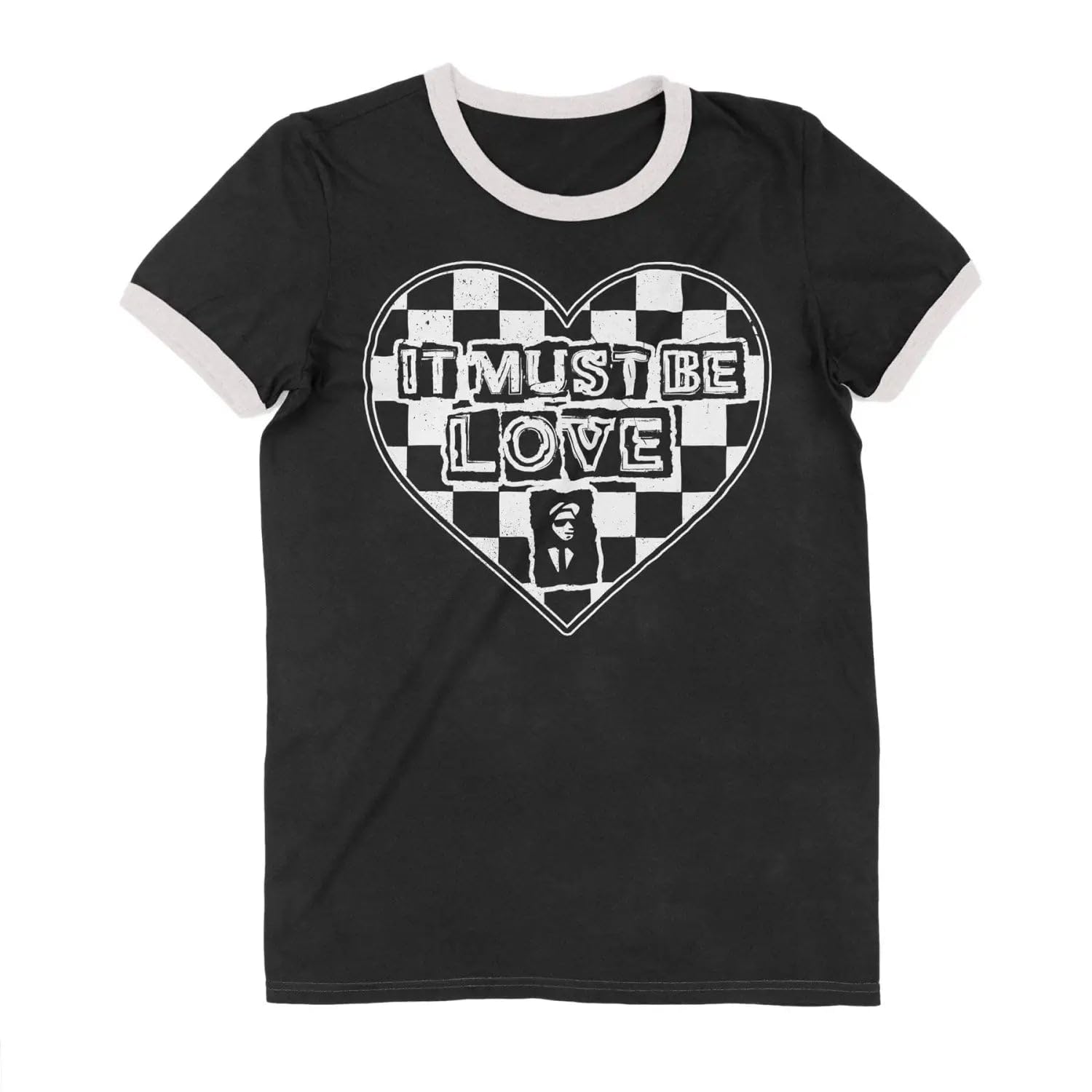 It Must Be Love Ska Music 2 Tone Madness Men's Contrast Ringer T-Shirt XL/Black