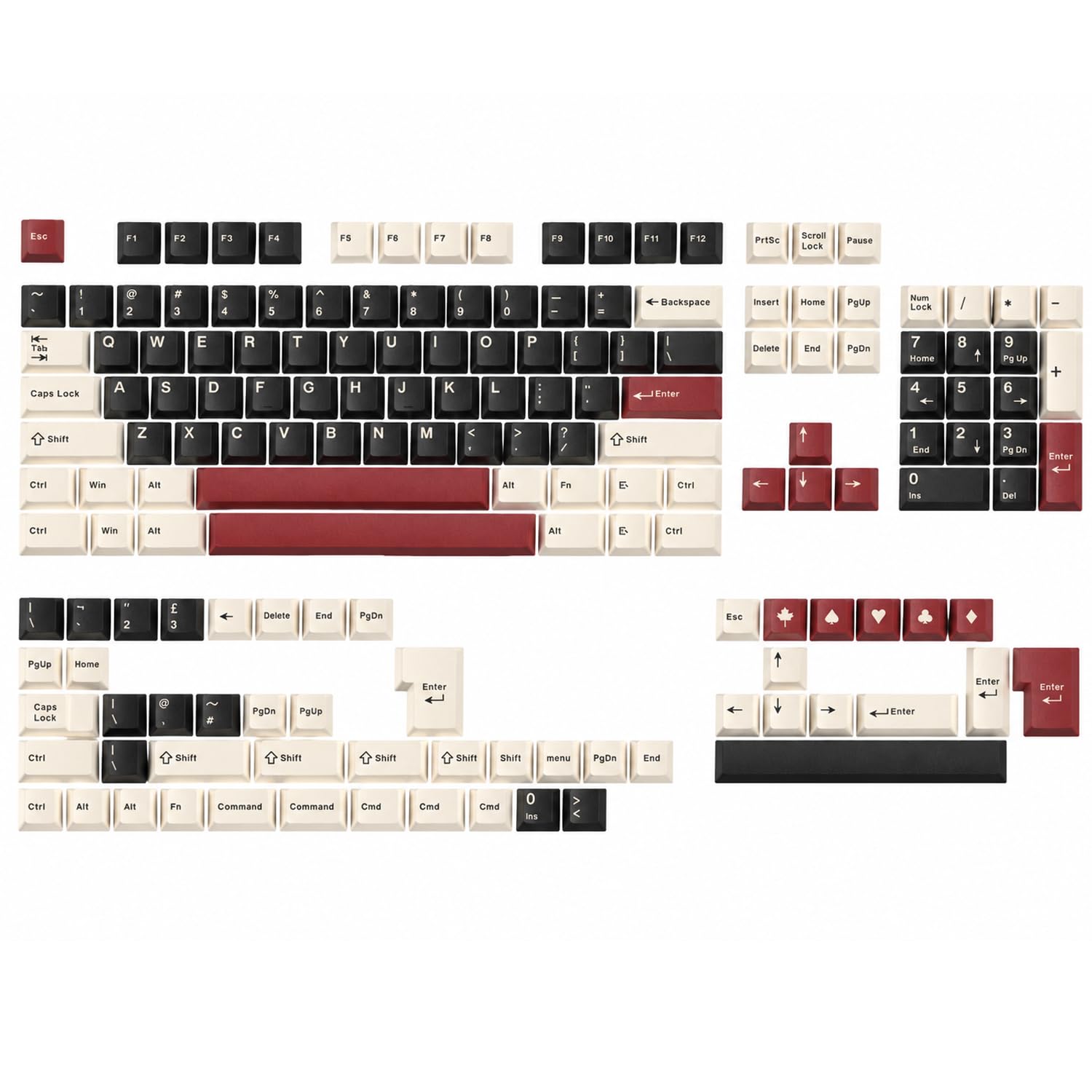 Fogruaden PBT Keycaps Set, Cherry Profile Custom Keycap for Mechanical Keyboard Keycaps(Cherry Luoma)