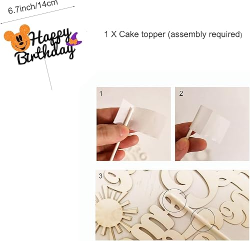 Miniatura 3 de Cartel de Halloween de Mickey Minnie para decoración de pastel de Mickey Mouse Minnie Mouse temática de Halloween fiesta de cumpleaños