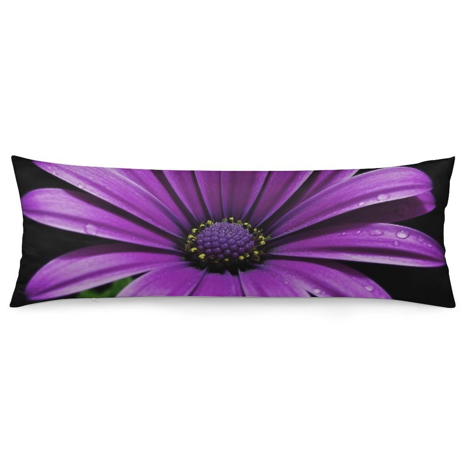 NONHAI 2 Pack Pillow Cases for Hair and Skin, Soft Breathable Pillow Case Covers with Hidden Zipper, Purple Daisy Pillowcase 20"x54" Pillow Covers for Sleeping Gift