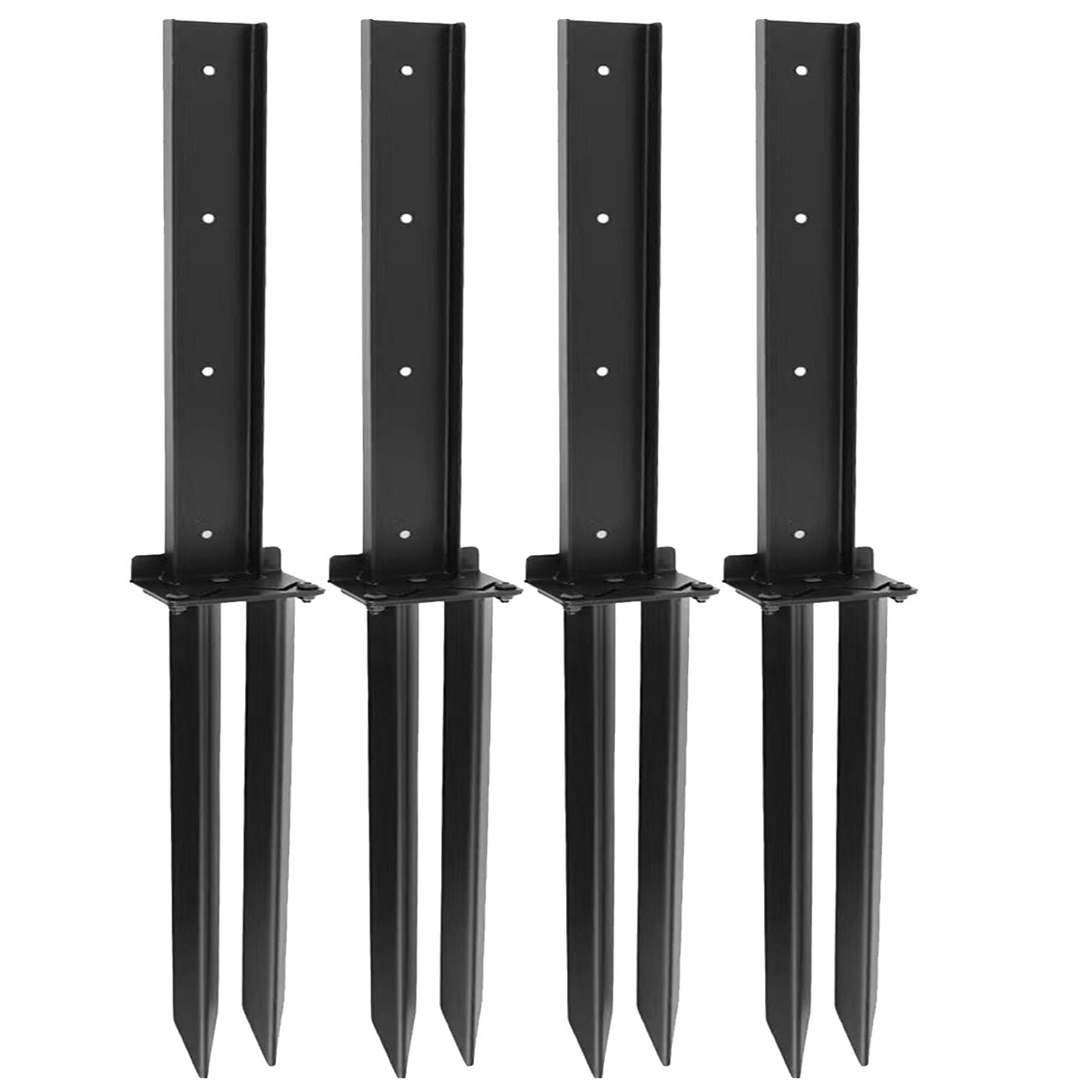 GOUZIBHD Fence Post Repair Kit Heavy Duty Fence Post Anchor with U-Shaped Ground Stakes Robust Quick-Fix Wood Support for Broken Leaning Tilted degraded Wood with Gloves Installation(Color:4pack)