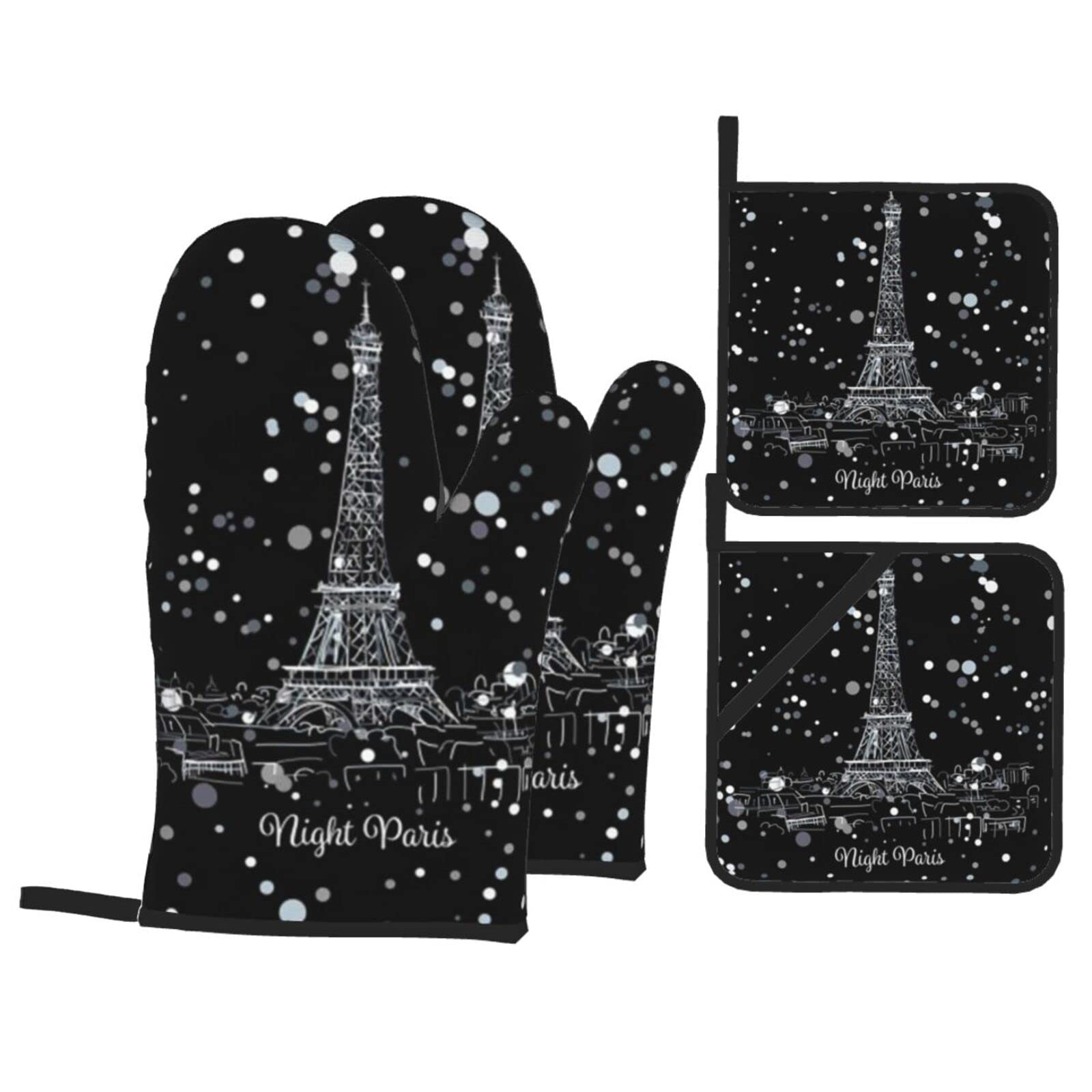 Gants de cuisine Tour Eiffel isolants avec maniques imperméables