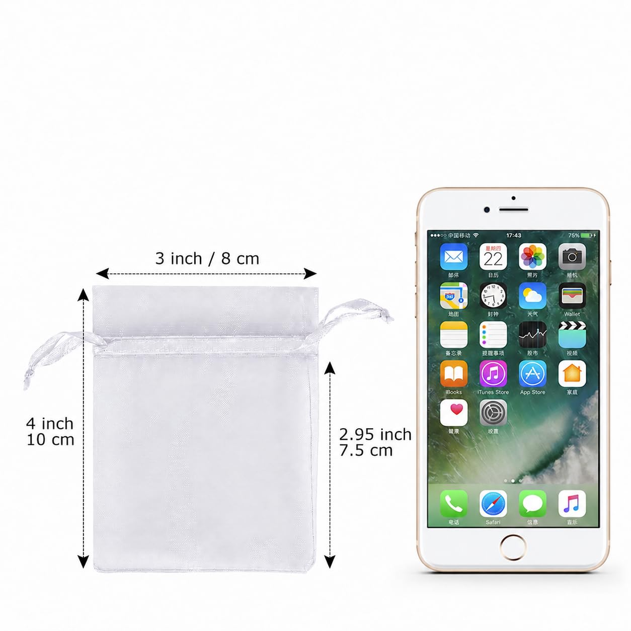 Organza Jewelry Bags - 100 Pack -3 Organza Jewelry Bags - 100 Pack -3