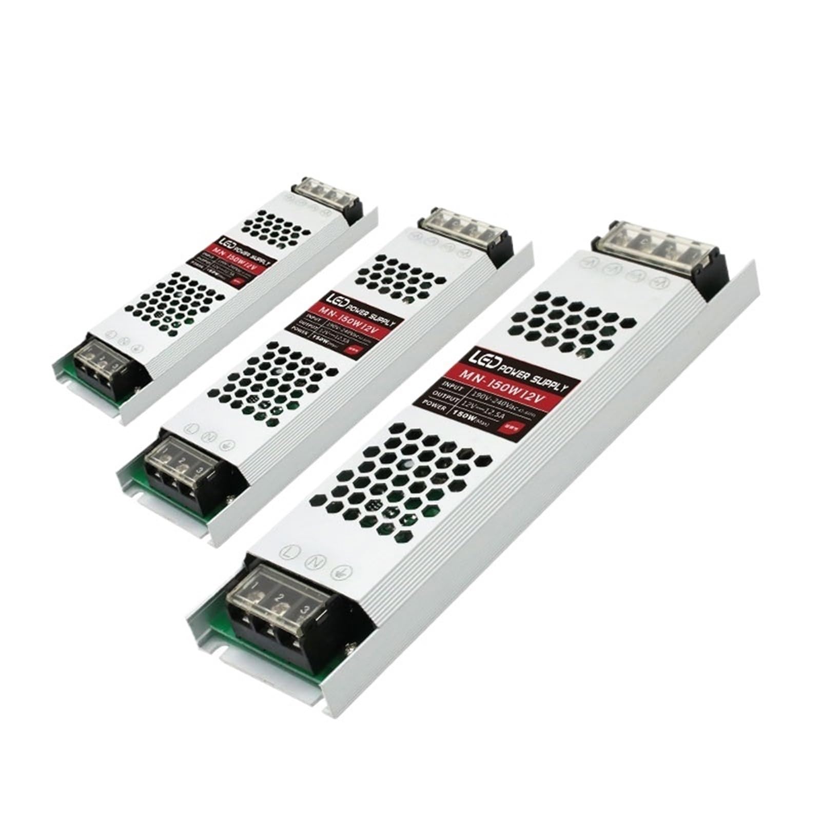 Alimentation LED ultra-mince DC 12V/24V, transformateur d'éclairage 60W/100W/150W/200W/300W/400W, adaptateur for ruban LED(12 V,200W)