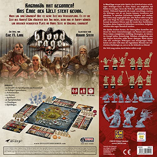CMON, Blood Rage, Grundspiel, Expertenspiel, Strategiespiel, 2-4 Spieler, Ab 12+ Jahren, 60+ Minuten, Deutsch, Meerkleuren – Bild 4