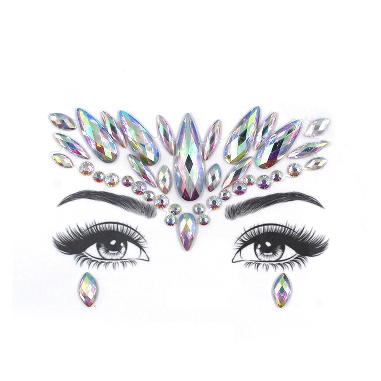 Tatuaje pegatinas de cristal tatuajes temporales purpurina mascarada fiesta mujeres(L0007)