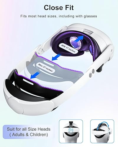 Miniatura 5 de Correa para la cabeza con batería de 10000 mAh de carga rápida compatible con accesorios Meta Quest 3, correa ajustable recargable para extender el