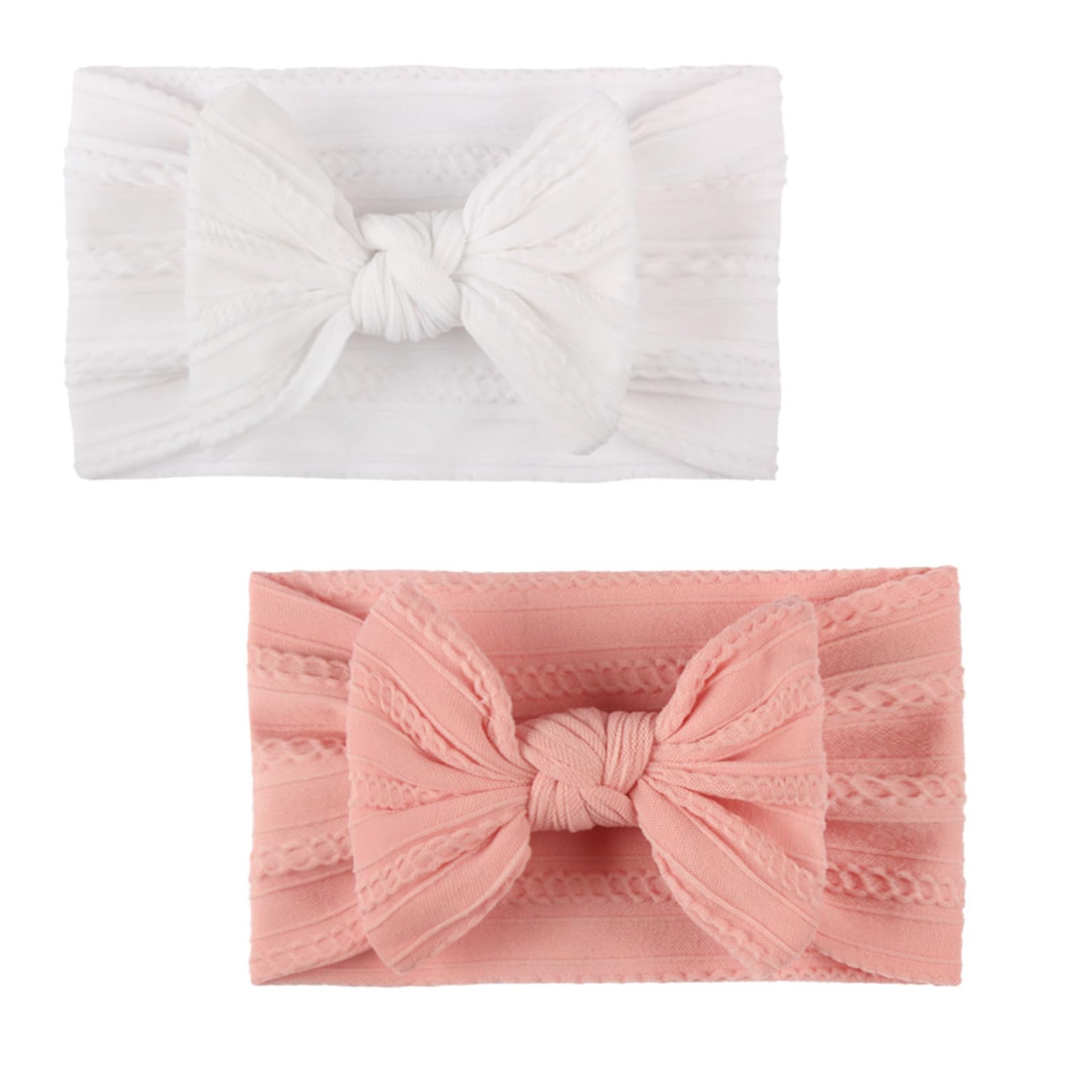 HLMYER2 PCS Soft Baby Bows for Girls, Stretchy Cute Headbands - Newborn to 12 Months, Perfect for Baby Photography Props & Accessories