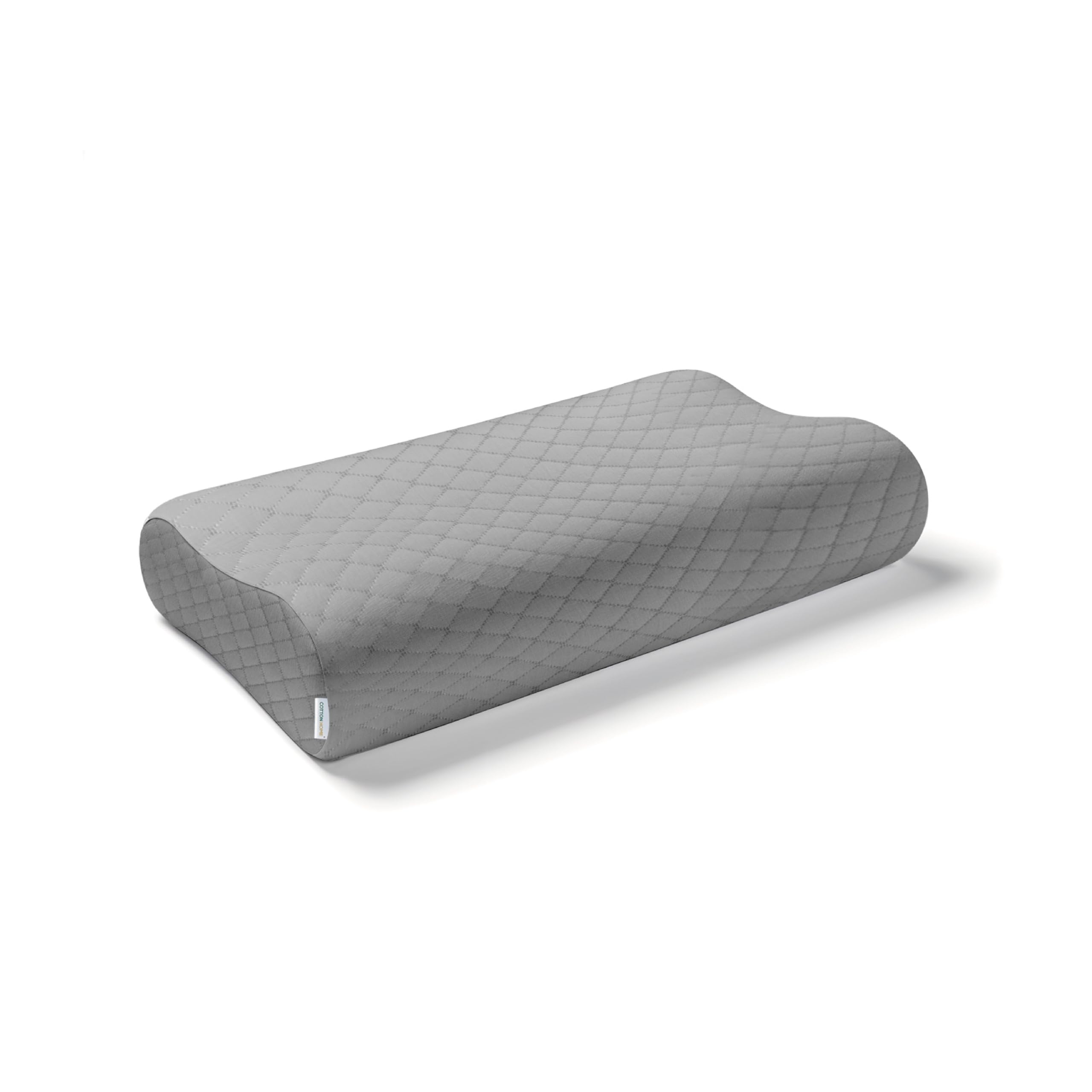 Cotton HomeMini Size Knitted Anti Snore Contour Cervical Neck Support Memory Foam Pillow with Washable Grey Cover Breath-easy Memory Foam Bedroom Pillows for Luxury Sleeping 31x47cm (7x9cm)