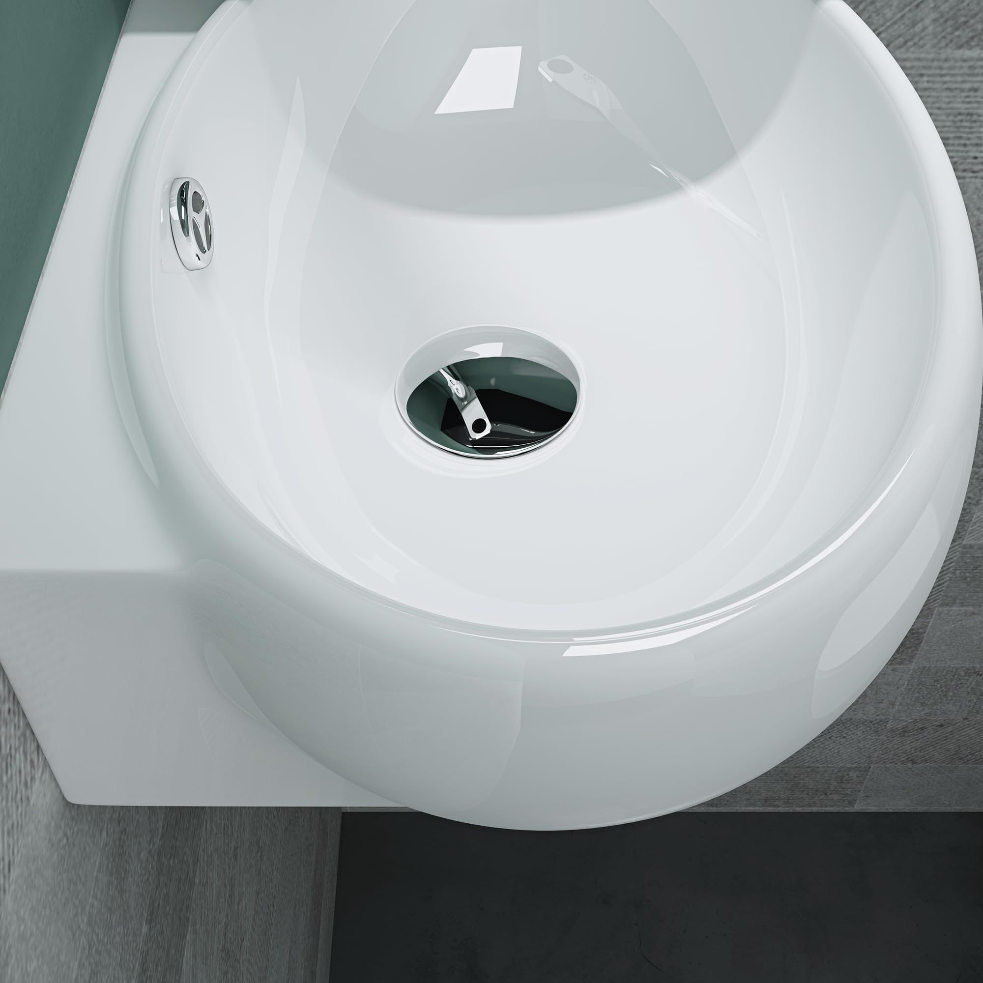Mai & Mai Lavabo da Appoggio 42X28X15cm, Lavabo Bagno Sospeso Lavandino Bagno Brüssel001 in Ceramica Bianca Nano Rivestimenti