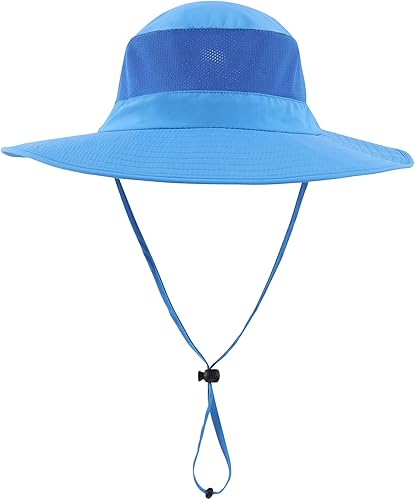Miniatura 56 de Home Prefer Sombrero de malla para exteriores UPF50+ Sombrero de pesca de ala ancha con solapa para el cuello Azul marino