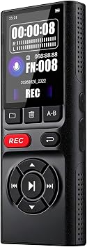 64GB Jaswill Digital Voice Recorder with Playback Long Battery 2-inch Screen MP3 Audio Recording for Meetings Lectures and Interviews Portable USB Recording Device with Voice Activation