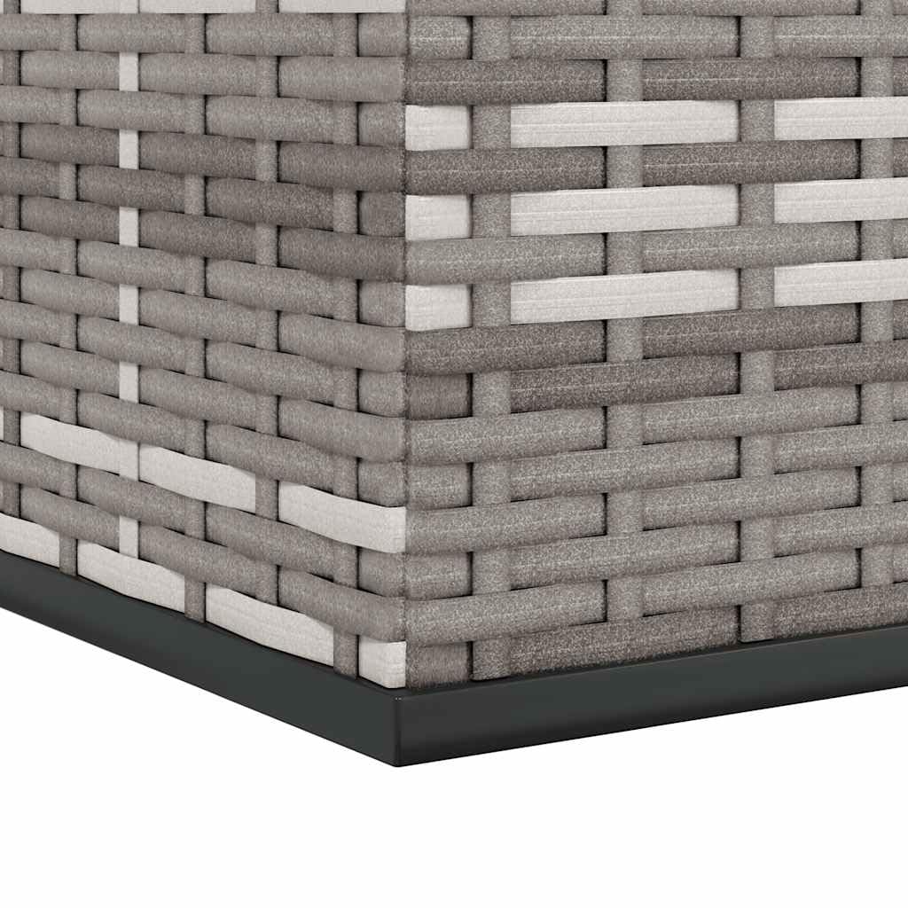 Boîte à coussins de jardin Résine tressée 100x49x103,5 cm Gris