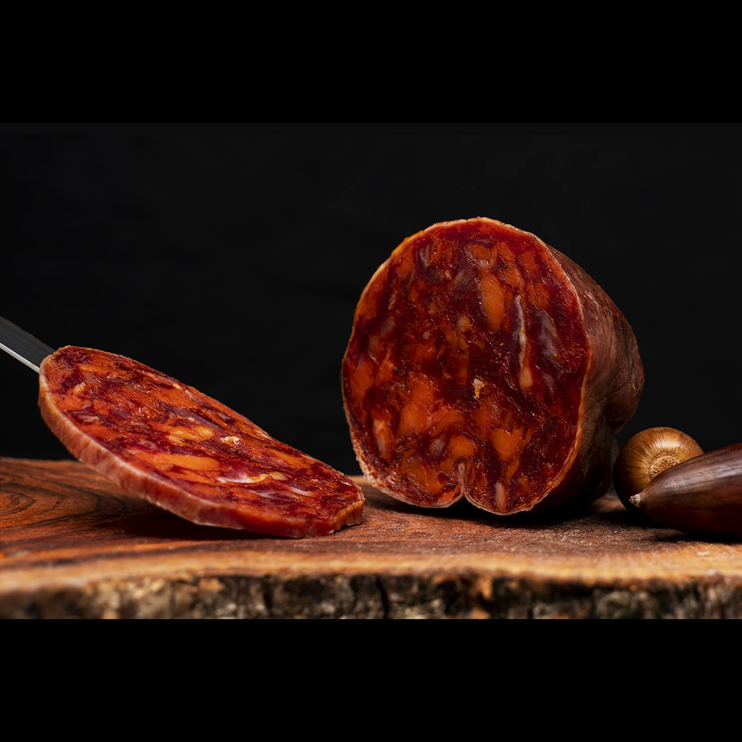 7 BELLOTAS Salame Spagnolo CHORIZO 100% Iberico Pata Negra | Salsicce Chorizo Guijuelo Salamanca (Tubo +500 g)