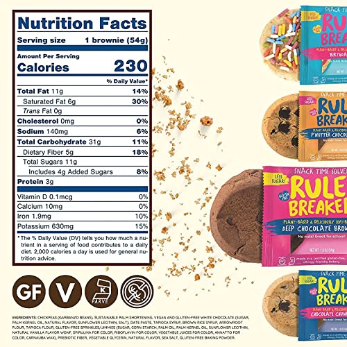 Rule Breaker Snacks Vegan Gluten Free Variety Pack Bundle | Blondie Brownie Cookies & Bites | Plant-Based, Dairy, Nut, Soy, Allergen Free, Kosher | Soft-Baked School Snacks For Kids And Adults #TOP7