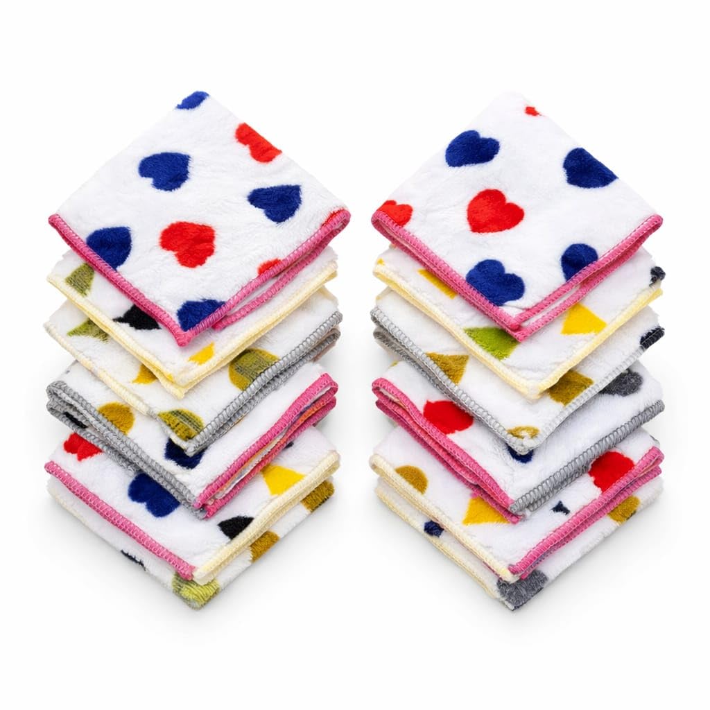 Women Handkerchief Soft Rumaal Set – Ultra Soft Face Towels for Ladies,Kids Lightweight Absorbent Daily Use Hanky – Pack of 12-image-23