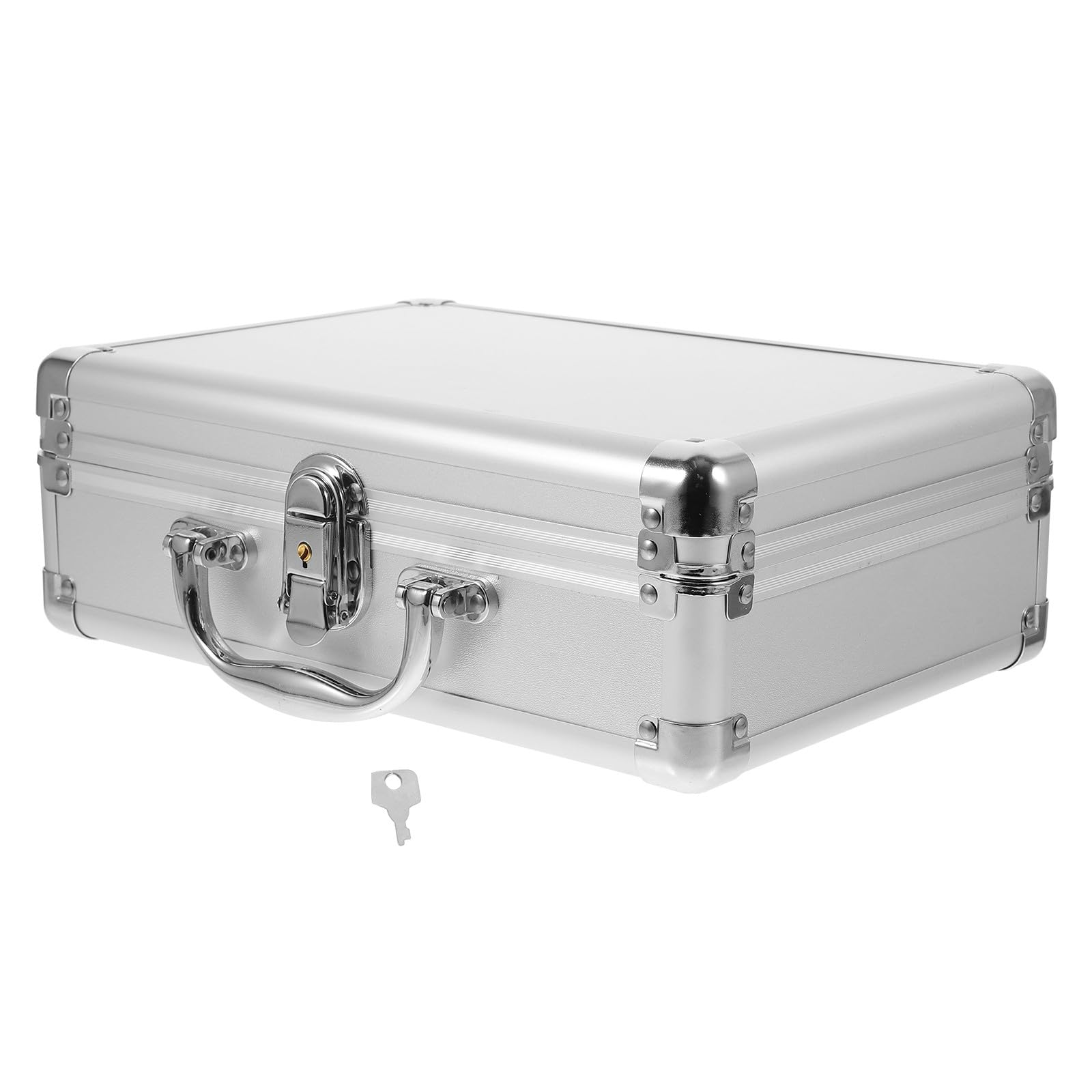 Alipis Mallette en Alliage D'aluminium Petite Taille Serrure à Clé, Intérieur Rembourré Mousse pour Rangement Sécurisé D'instruments, Outils et Cosmétiques, Étui de Transport