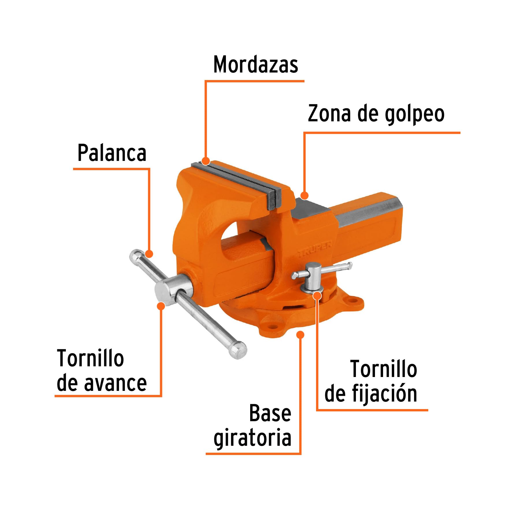 Vises tipo europeo, hierro nodular, 4 '