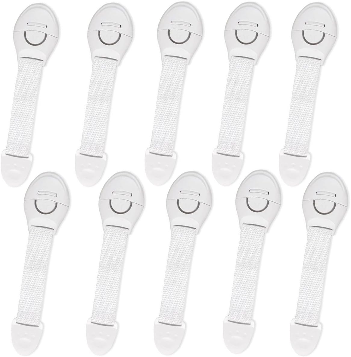 UCEC Child Safety Locks - Best Latches for Baby Proofing Cabinets, Drawers, Cupboards, Doors,for Childproof Adjustable Security Straps - Pack of 10