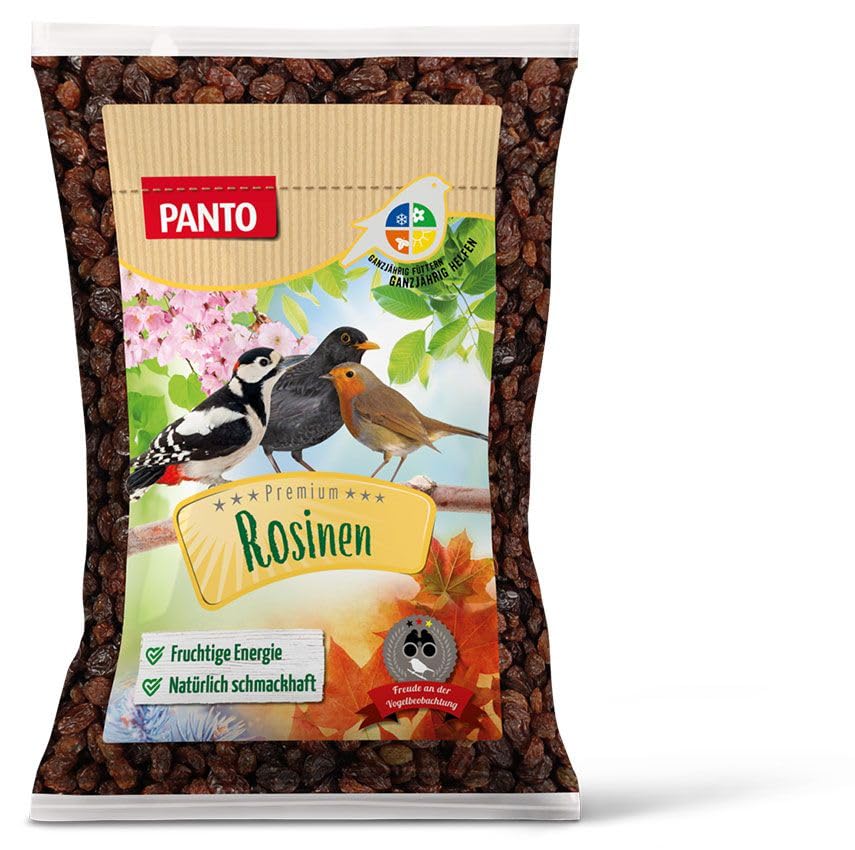 PANTO Rosinen 10 x 1 kg – Wildvogelfutter energiereich, Vogelfutter, Vorrat