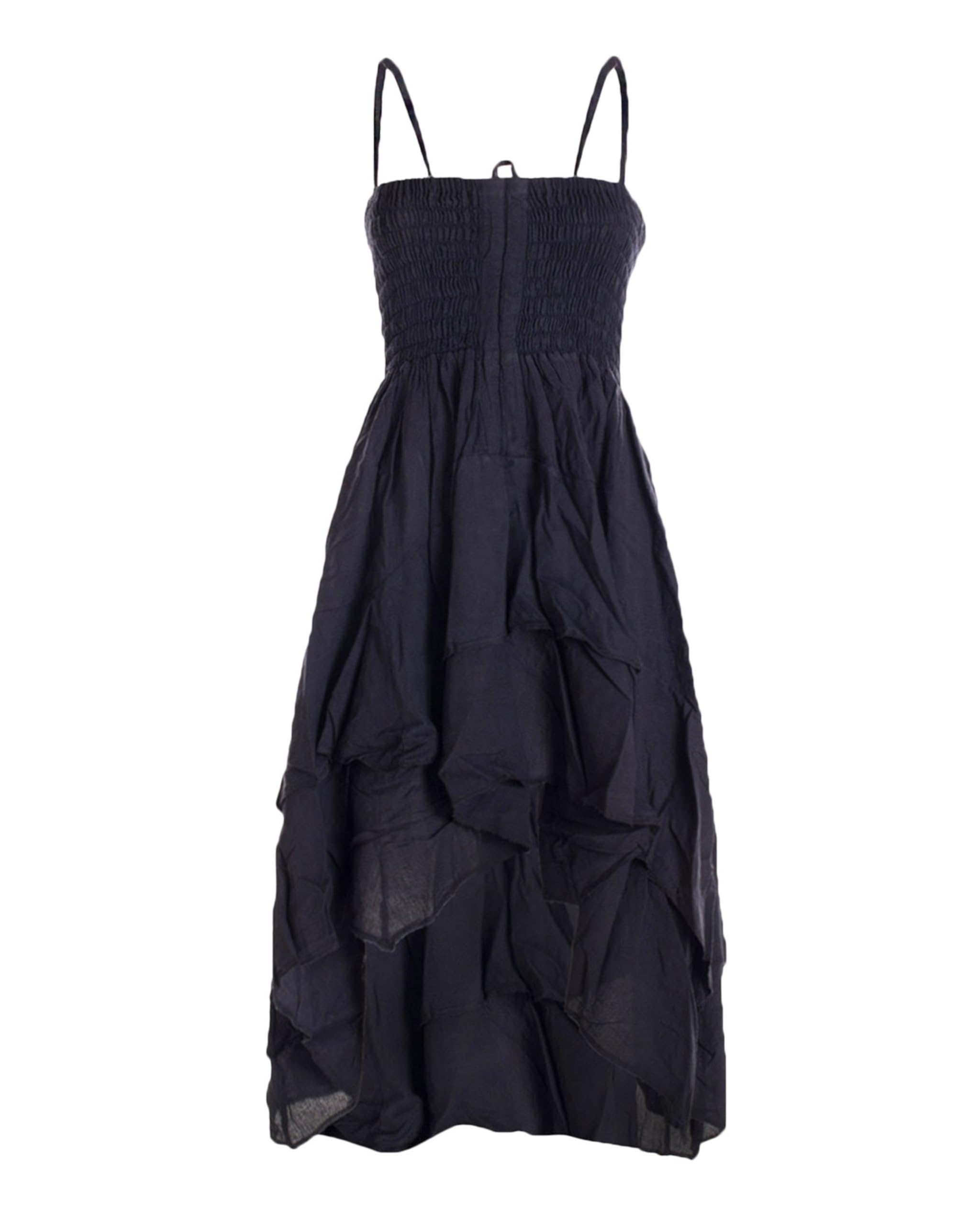 Vishes Damen 2in1 Sommerkleid-Rock | Flexibel als Spaghettiträger-Kleid oder Rock tragbar | 100% Baumwolle I Ideal für Frühjahr & Sommer I Nachhaltige Alternative Bekleidung