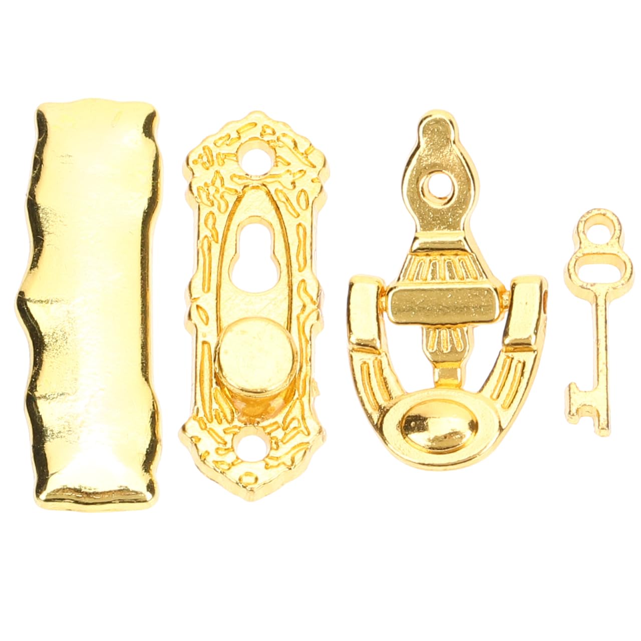 Abaodam 1:12 Scale Dollhouse Metal Door Tiny House Decorative Accessories for Diy Craft, Golden, 2.20 cm x 1.60 cm x 0.50 cm