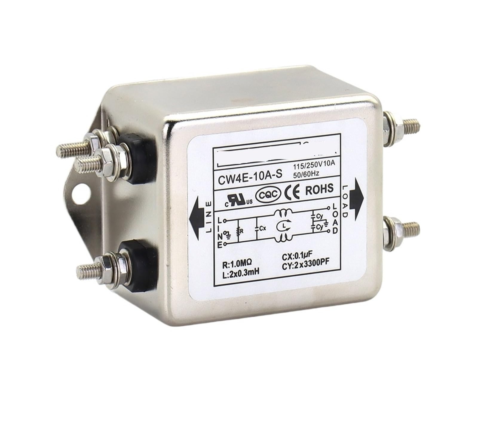MBPAIHOP Power Filter CW4E-10A 20A 30A 40A-S Single Pole Filter Connector Single Phase 220V Purification Anti-jamming(40A)
