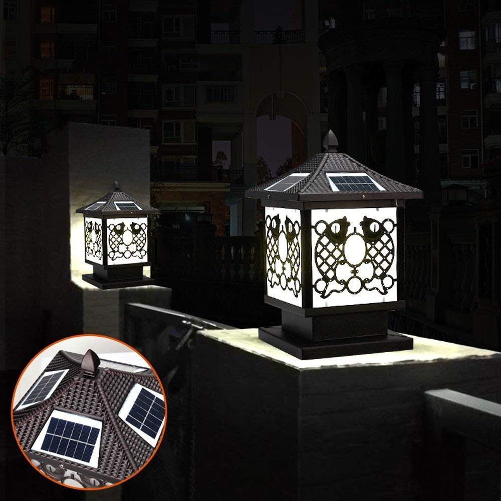 Lampada da Giardino retrò Vintage Antica, Luce Solare per Porta, Lampada da Tavolo per Esterni, Lanterna a LED in Acrilico per Patio, Balcone, Prato, Giardino, impermeab,