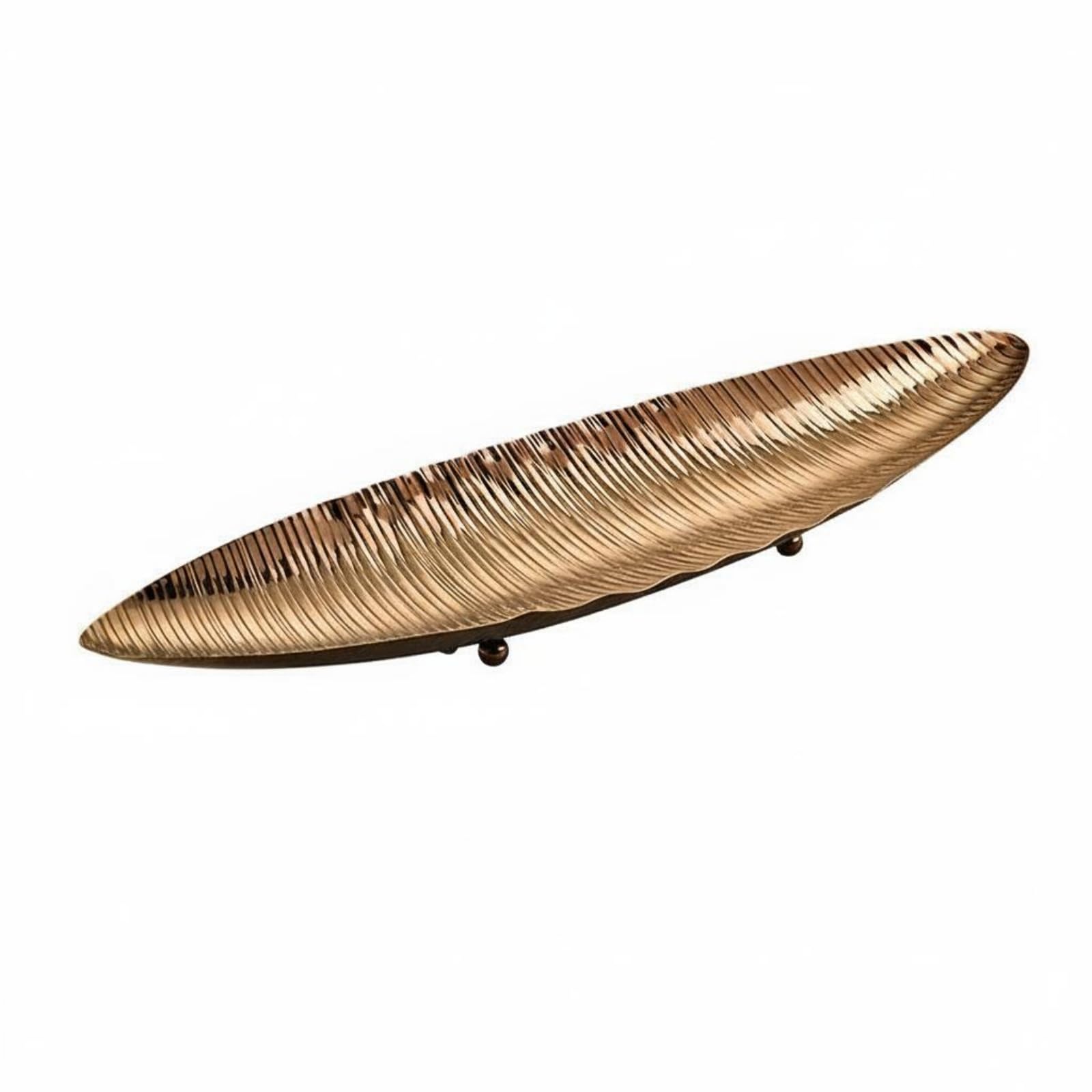 Fuente de Servicio de Pescado Bandeja Platter Servidor en Acero Inoxidable para Alimentos con Apariencia Moderna y Textura Martillada Adecuada para, Oro Rosa, 470X140XH60MM