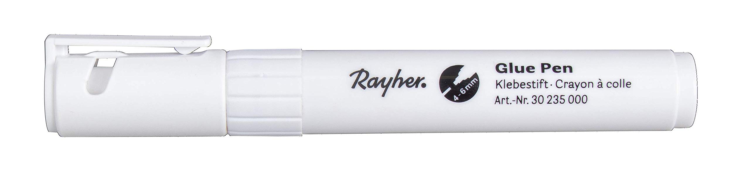 Rayher 30235000 Glue Pen 4-6 mm Chisel Tip Blister Pack of 1, Normal, White