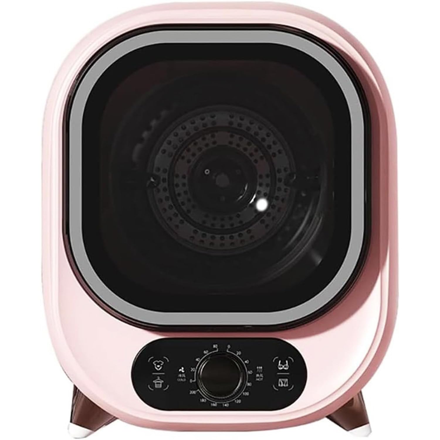 Qiang Wäschetrockner/Edelstahl Trockner Klein Clothes Dryer 0.8kg/450W/2 Programme,Überhitzungsschutz,Freistehend/Unterbau,Für Wohnung,Wohnheim,Pink