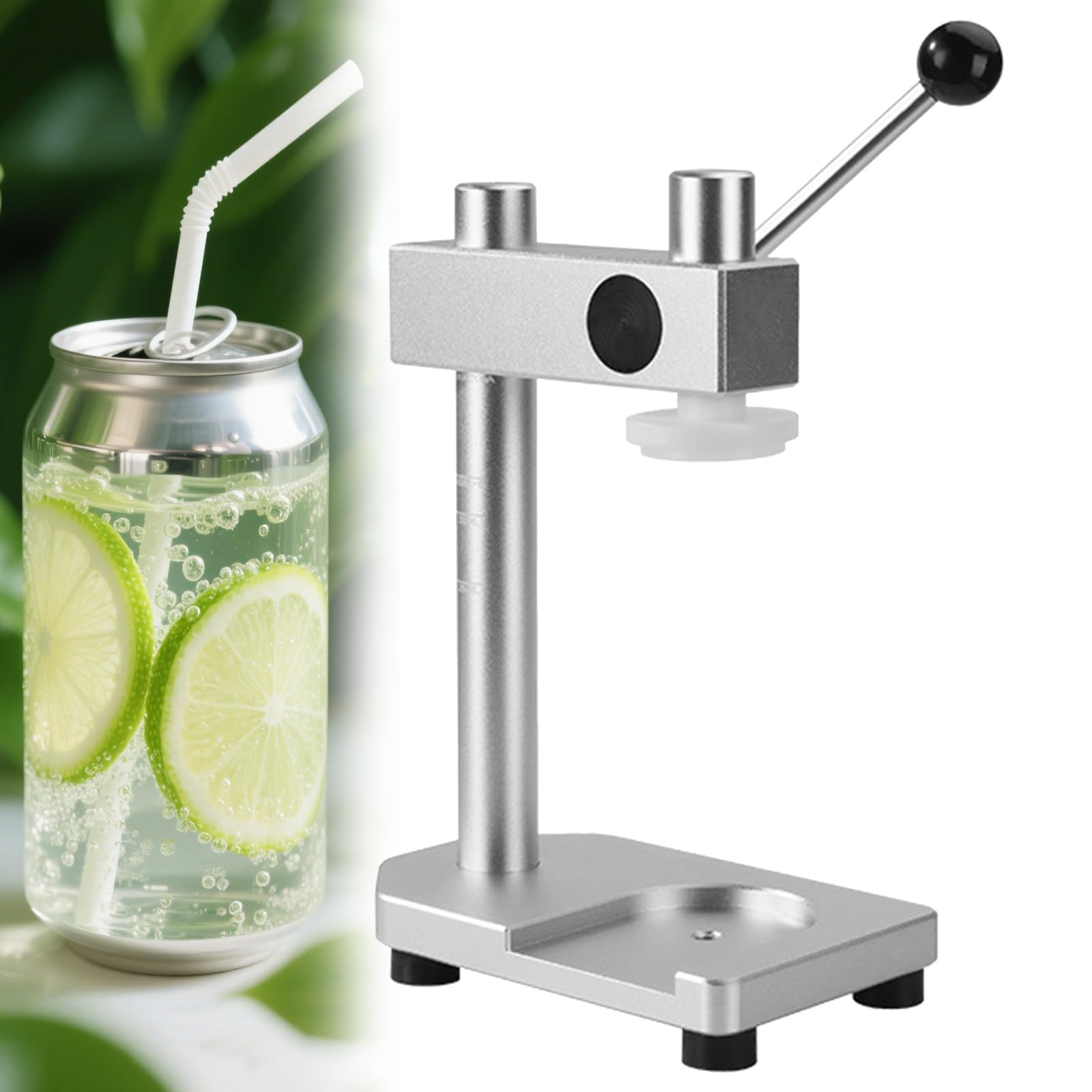 YXZYFPP Manual Can Sealer Machine Hand Tin Can Seamer Machine Adjustable Drink Can Seamer Tool for Canned Food,Milk Tea,Coffee,Jars Press Sealing Hand Tool gunmetalgrey (Silver)