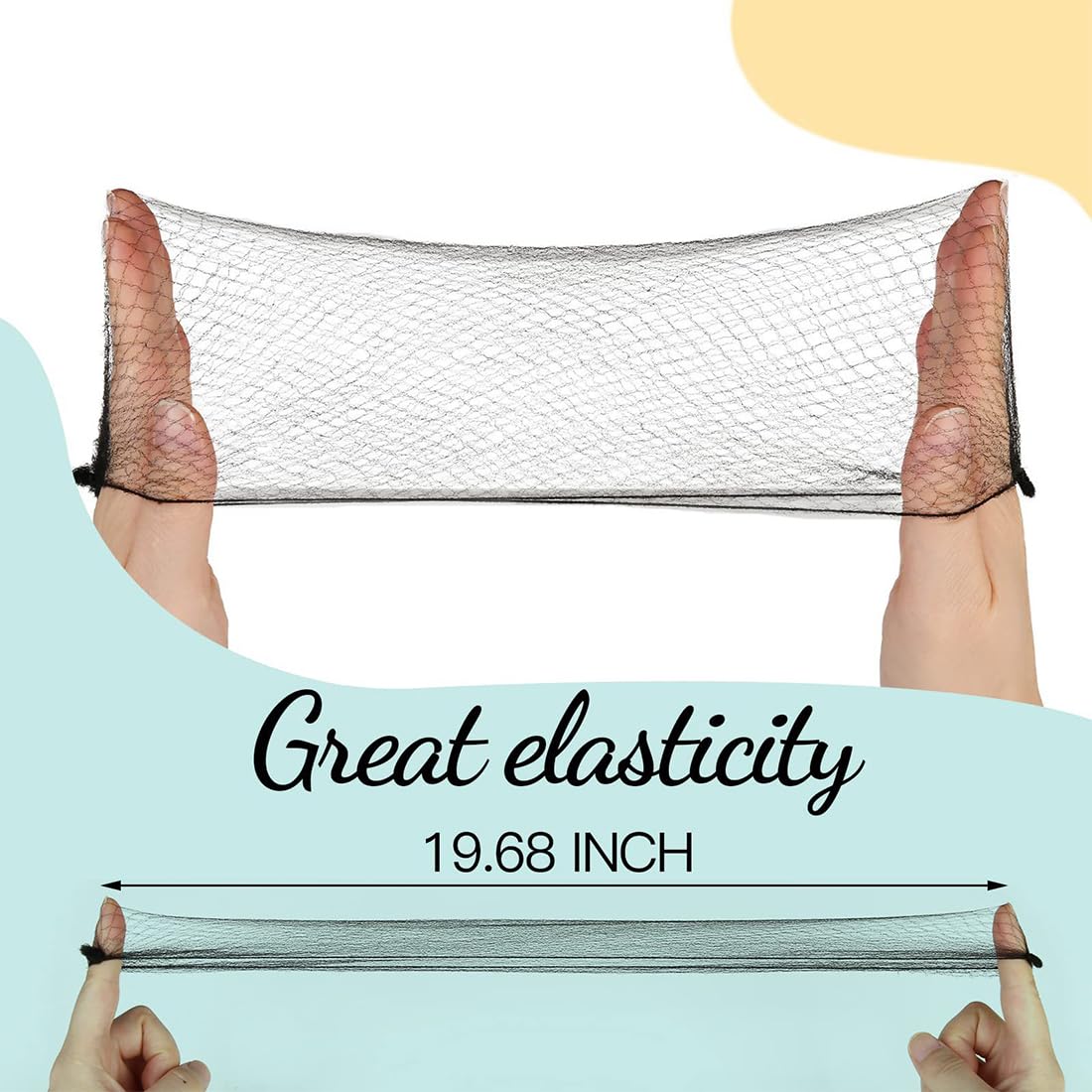 Retine Elastiche Invisibili per Capelli 20 Pezzi con 40 Forcine Nere, Retina per Chignon Donna