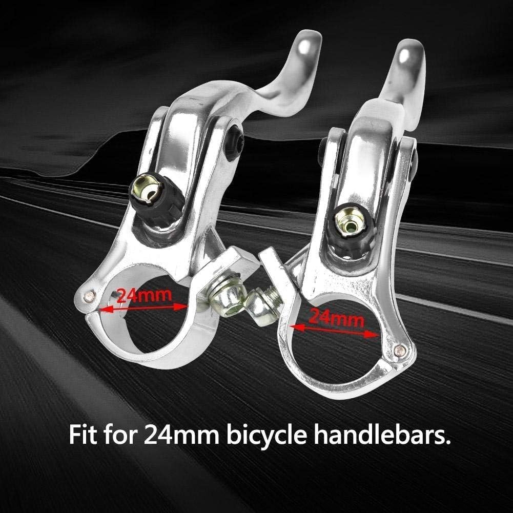 Alomejor Leva del Freno della Bici 24mm Leva di Freno in Lega di Alluminio per Mountain Bike Bicicletta Maniglia del Freno per Ciclismo(Argento)